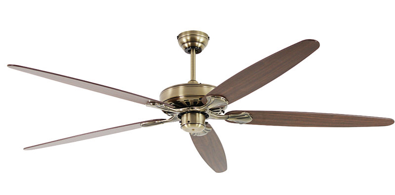 Boutwell 180cm Ceiling Fan, Antique Brass with Antique Oak and Walnut Blades