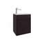 Meuble-lavabo de salle de bain avec lavabo, 1 porte, wengé noir-1121003297