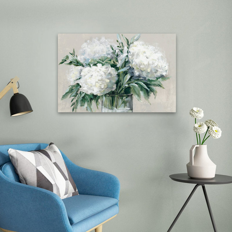Plantes, fleurs, hortensia, art mural, H 16 po x l 24 po
