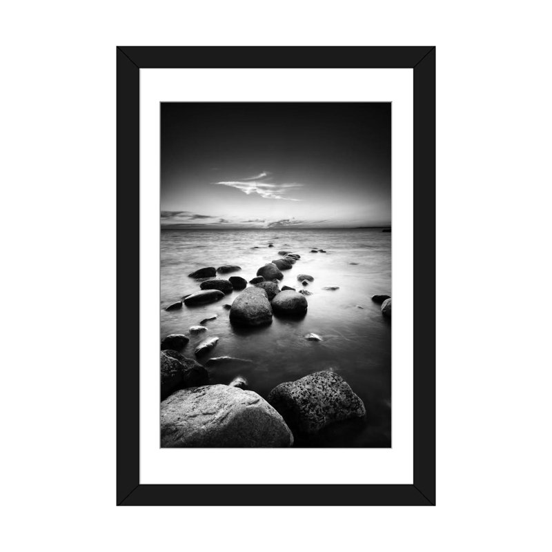« shore assez »-reproduction de photo sur toile tendue, Papier d'art encadré noir, Blanc, H 24 po x l 16 po x P 1 po
