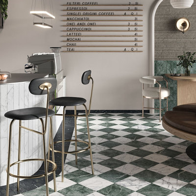 Tavari Checkerboard 10X10 Carrara And Verde