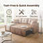 Canapé-lit modulaire réversible de 82 po avec méridienne de rangement et lit escamotable, canapé en L respirant en tissu pour petits espaces-235046504