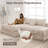118" Boneless Sectional Couch, Oversized Sofa, Beige-1086632901-1088287431