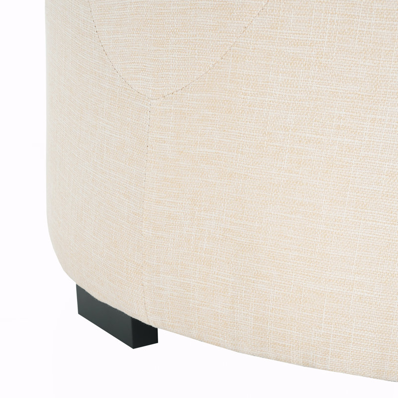 Repose-pieds rembourré rond, Beige