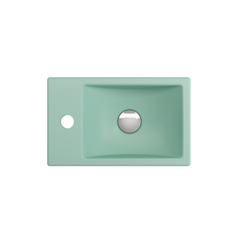 Milano 14.57'' L Bathroom Sink, Matte Mint Green
