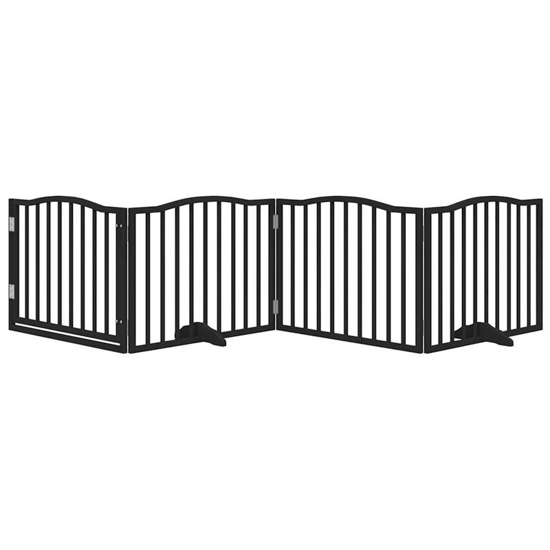 Reshunda Solid Wood Dog House Door, 60cm H x 320cm W x 2cm D, Black