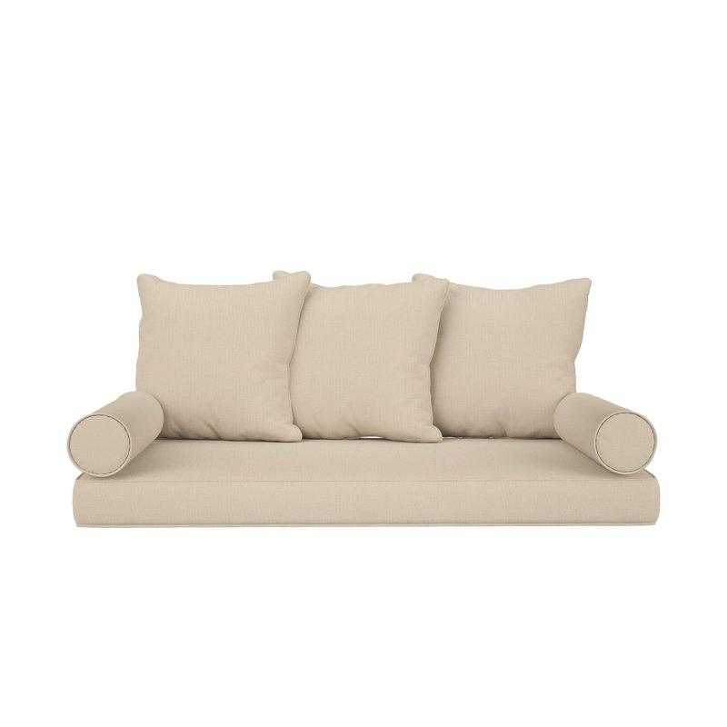  Ensemble de matelas et d'oreiller pour balançoire, simple, style 1, matelas 6 po, brun clair, Lit simple, 6", Lin brun clair