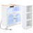 Rolling Kitchen Storage Island With 2 Fluted Glass Doors, White, Practical & Efficient White On Wheels Power Outlets And - Extended Table, Led Lights, 3 Open Shelves-2040978596