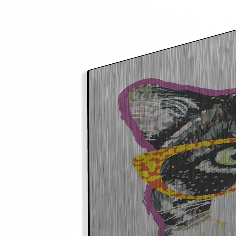 Art mural en métal Trinx «Bespectacled Pet 3» par Melissa Averinos, H 36 po x l 24 po