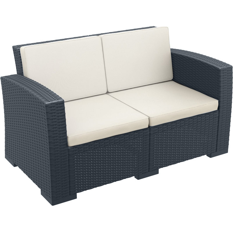 Mcchesney 55'' Wide Loveseat with Cushions, Dark Gray
