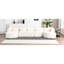 Canapé de 144 po rembourré beige pour le salon - deux chaises longues amovibles, cinq coussins décoratifs, tissu doux, couleur de support stable combinée avec des chaises longues et un tissu de qualité supérieure, support sécuritaire-1814183164