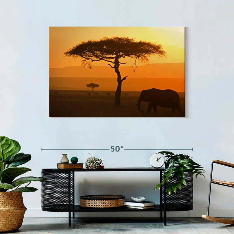Lone Elephant, 30" H x 45" W
