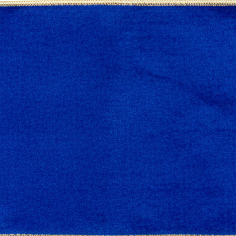 Velours 10 verges Vickerman avec bordure et envers dorés., Bleu royal, H 0,2 po x l 360 po x P 4 po