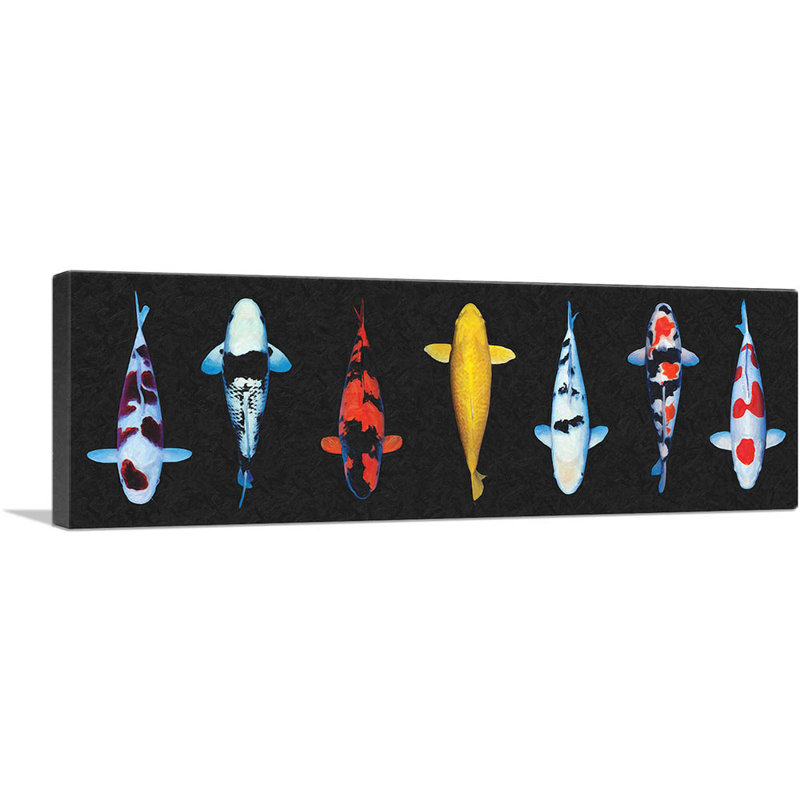" Koi Carp Fish Asian ", 18" H x 50" W x 1.5" D
