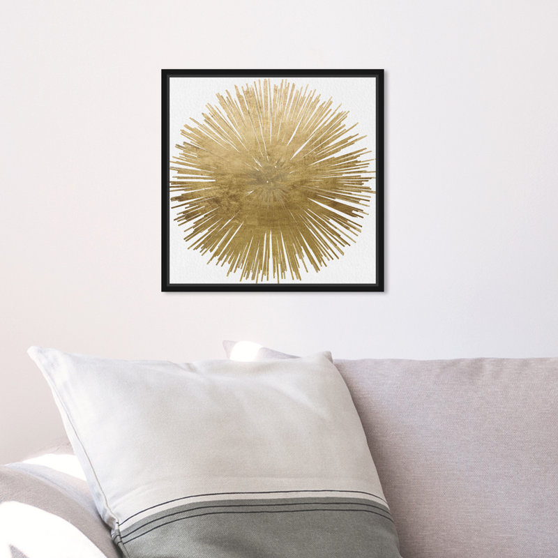 Sunburst Adore - impression, Toile avec cadre doré, H 16 po x l 16 po, Noir