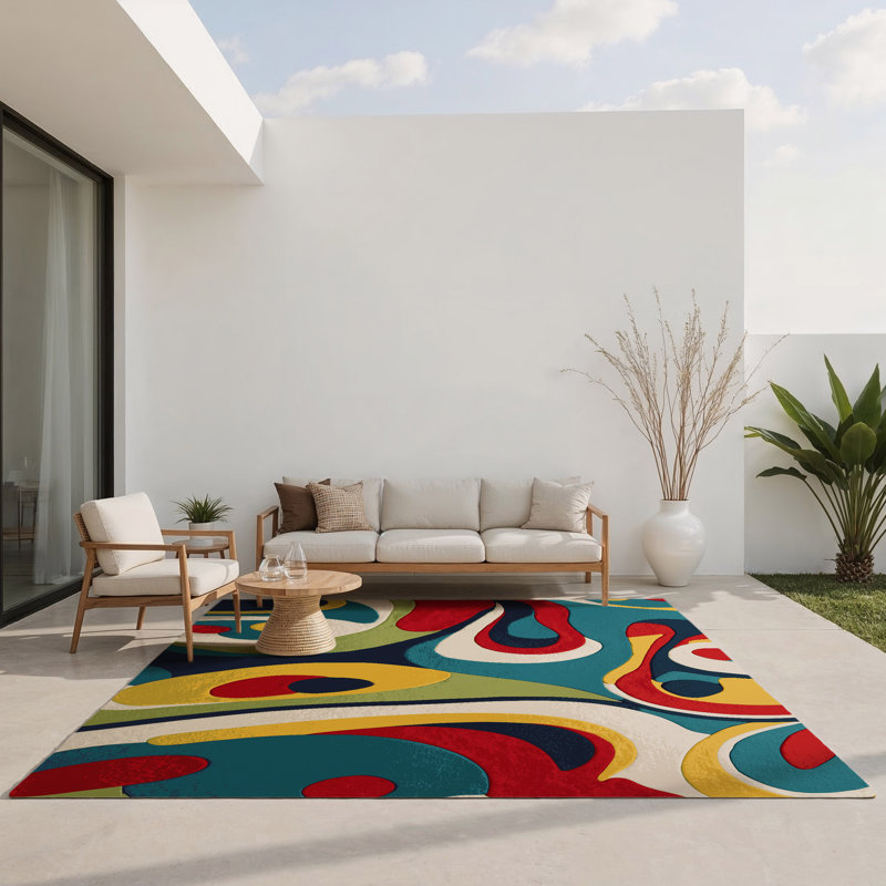 Tapis intérieur et extérieur Retro Snap, Rectangle 1 pi 6 po x 2 pi 6 po