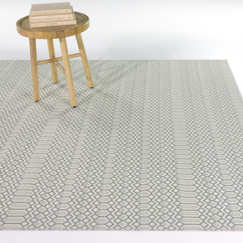 Radovan Blue Micro Geometric Area Rug, 5'3" x 7'