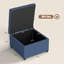 Banc avec structure en métal, combinant bleu 10,8 po avec rangement et bleu classique, polyester, 10,8 po