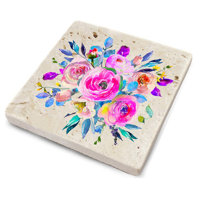 Ensemble de tapis en verre de qualité supérieure (4 pièces) de qualité supérieure, 3,9 x 3,9 x 0,4 pouces | 100% pierre naturelle pour la durabilité et l'élégance | Parfait pour protéger les surfaces, idéal pour la maison et le bureau, élégant et fonctionnel