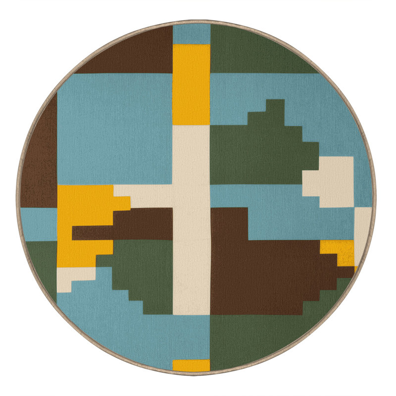 Blocky Horizons Rug, Round 4'