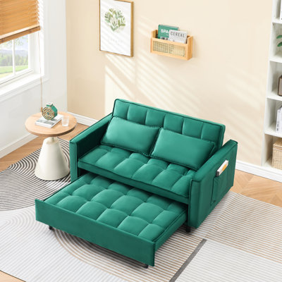 Lit en velours de 55 po, 2 sièges, coussin en éponge et couleur beige, pour une simplicité moderne, chambre d'amis de 55 po de long, décoration rembourrée