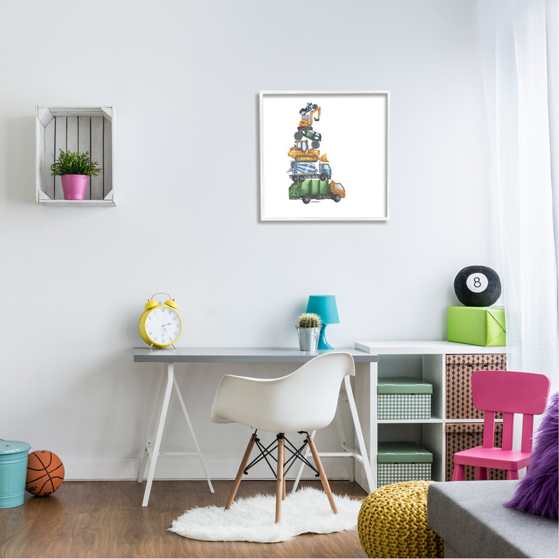 Art texturé sur bois par camion, H 24 po x l 24 po x P 1,5 po, Blanc