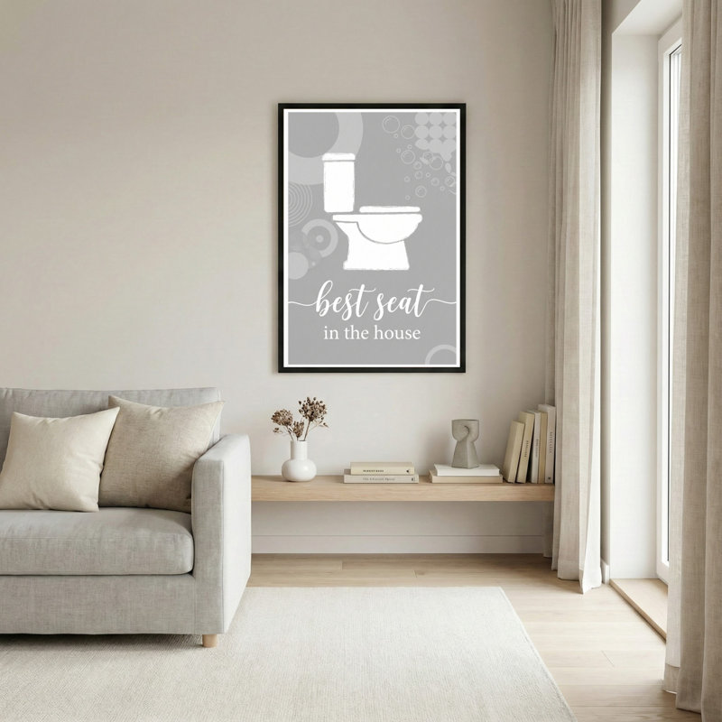 Ensemble de 1 tableau sur toile « Meilleur siège de toilette de la maison », H 18 po x l 12 po