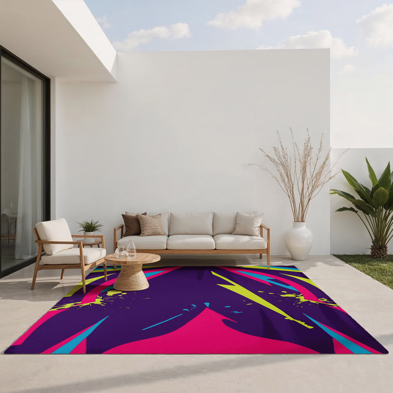 Neon Velocity Indoor And Outdoor Area Rug, Rectangle 4' x 6'