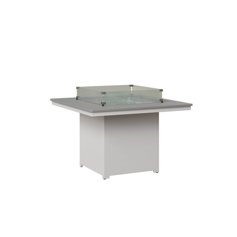 Berlin Gardens Numa Fire Pit Dining Table, 30.5" H x 47" W x 47" D, Fog