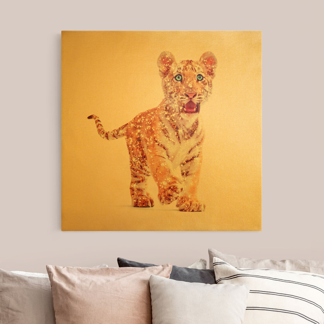 Leinwandbild Tiger mit Glitzer von Jonas Loose