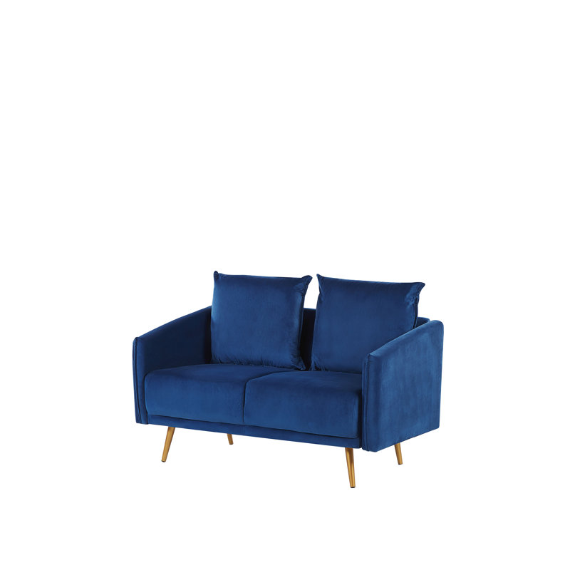 Lillie 2 Seater Velvet Sofa, Navy Blue