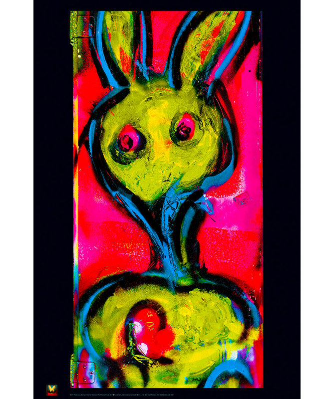  Officiellement sous licence Periscope Bunny Mamma (par Grand Theft Rabbit Hole) - affiche non imprimée Blacklight - 24 x 36 po - prête à encadrer