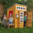 Modern Outdoor Wooden Playhouse with Picnic Table, Mailbox and Outdoor Grill - Natural