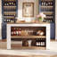 Table de bar Farmhouse Home avec tablettes de rangement, armoire de bar à hauteur de comptoir de 55,1 pouces pour la salle à manger de cuisine