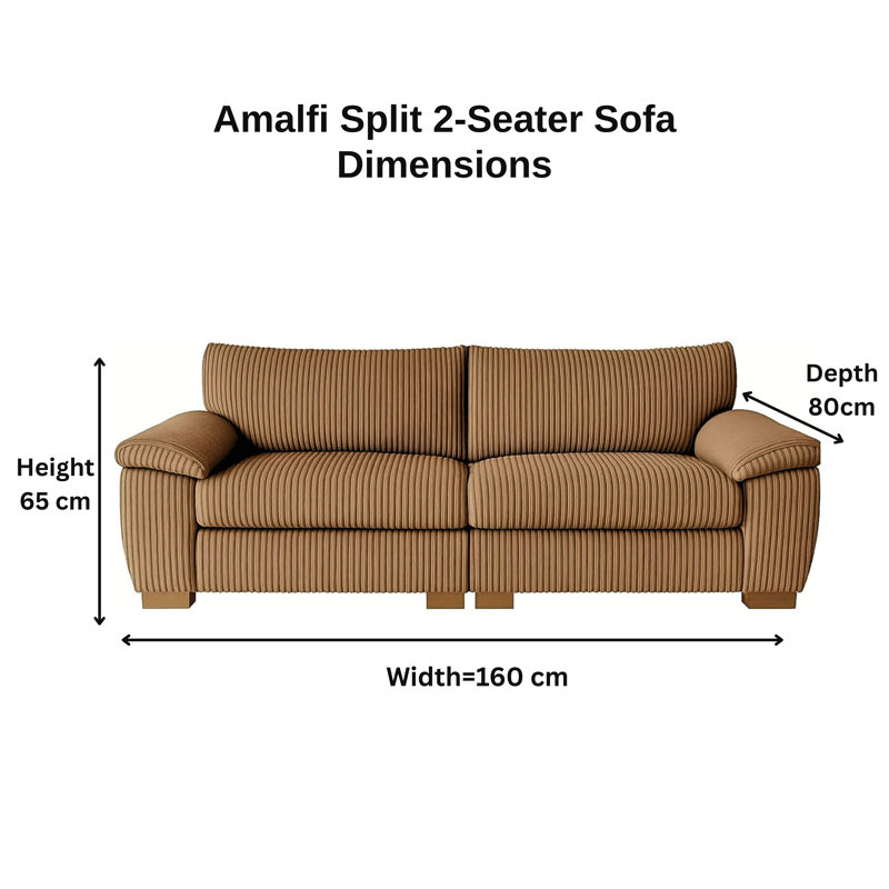 2 Seater Corduroy Sofa, Beige