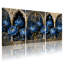 Plantes et fleurs fleurs bleues arche gothique or ensemble de 3 impressions sur toile-1373429037