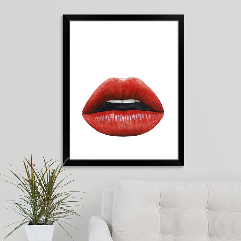 « baiser i », reproduction d’impression encadrée, Cadre noir, H 33 po x l 27 po x P 1 po