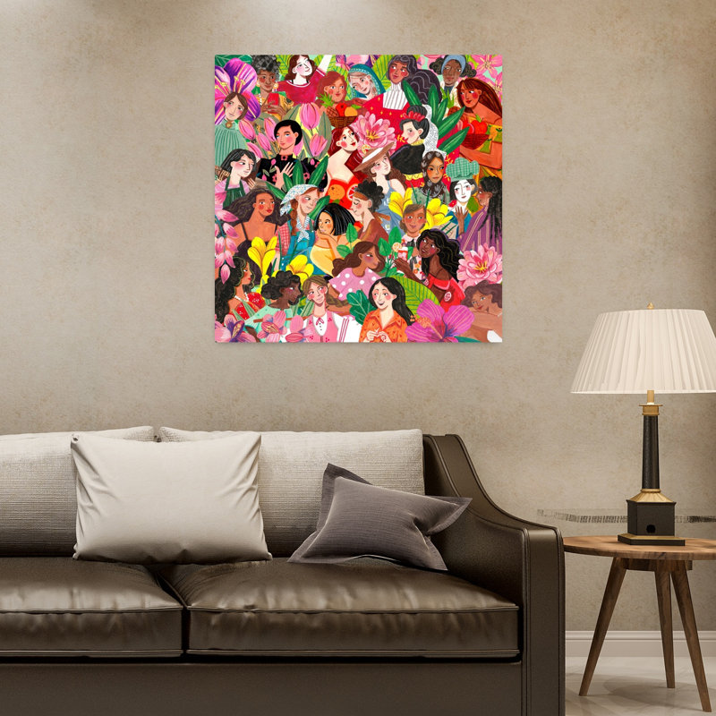 Tableau mural contemporain pour femmes, fleurs et fruits, H 32 po x l 32 po