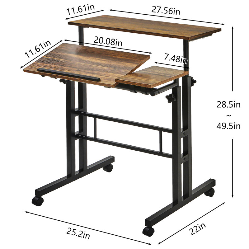 Bureau debout Normia Mobile, Brun / Noir