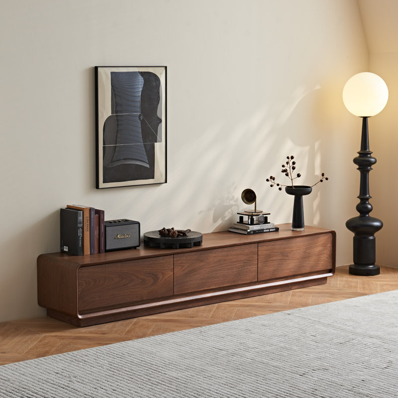 78.8"Modern Solid Wood TV Stand – Minimalist Media Console with Storage, Natural Wood Grain,No Assembly Required