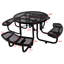 Table de pique-nique ronde en acier 46 po avec mât de parasol-870298334