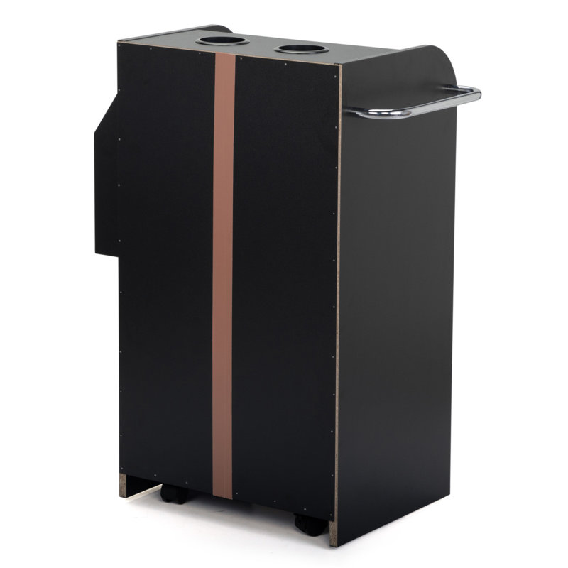 Armoire de beauté Salon, chariot à roulettes 3 couches avec tiroir de rangement, roulettes et 2 supports pour sèche-cheveux + rouge