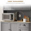 Buffet de cuisine avec armoire, four à micro-ondes, comptoir, tiroir et placard