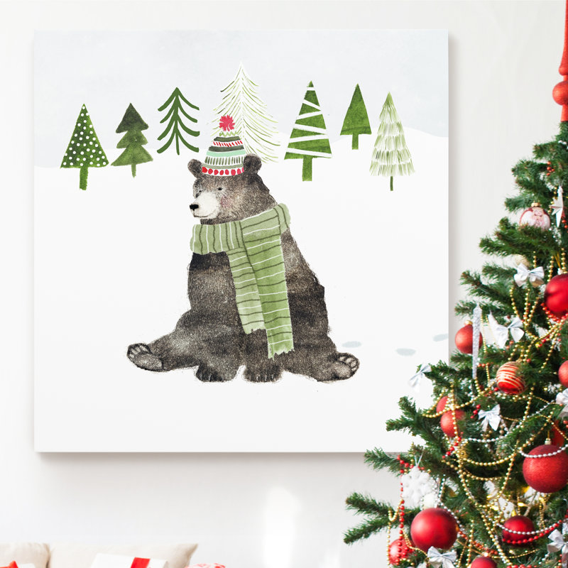 Bois de noël iv, reproduction d’art, H 40 po x l 40 po x P 1 po, Toile tendue
