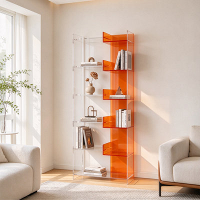 Asymmetrical Acrylic Display Bookshelf