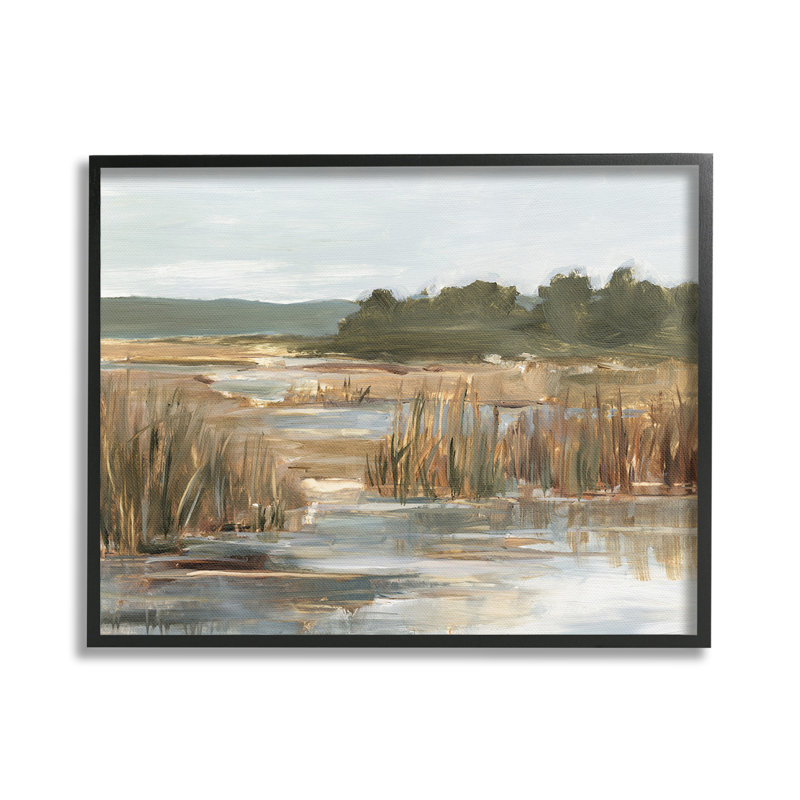 MurkyStreamLandscapeGicleeArtbyEthanHarper, Giclée encadrée noir minuit, H 24 po x l 30 po