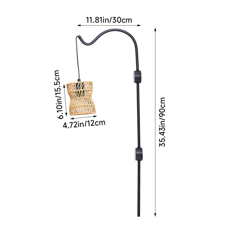 Alyxus Iron Plug-in Recessed Wall Light