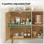 Buffet avec 3 portes en rotin, armoire de rangement moderne pour le salon (grand, naturel)-1654400477