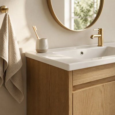 30 po * 18,5 po. Plateau de meuble-lavabo en céramique avec trou unique, vasque de salle de bain rectangulaire, blanc brillant