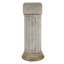 Meuble piédestal 10 po x 8,5 po x 20,5 po en magnésium blanc antique avec colonne nervurée et base dorée